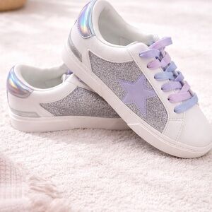 Art Class Kids Shoes with Silver and Purple Accents